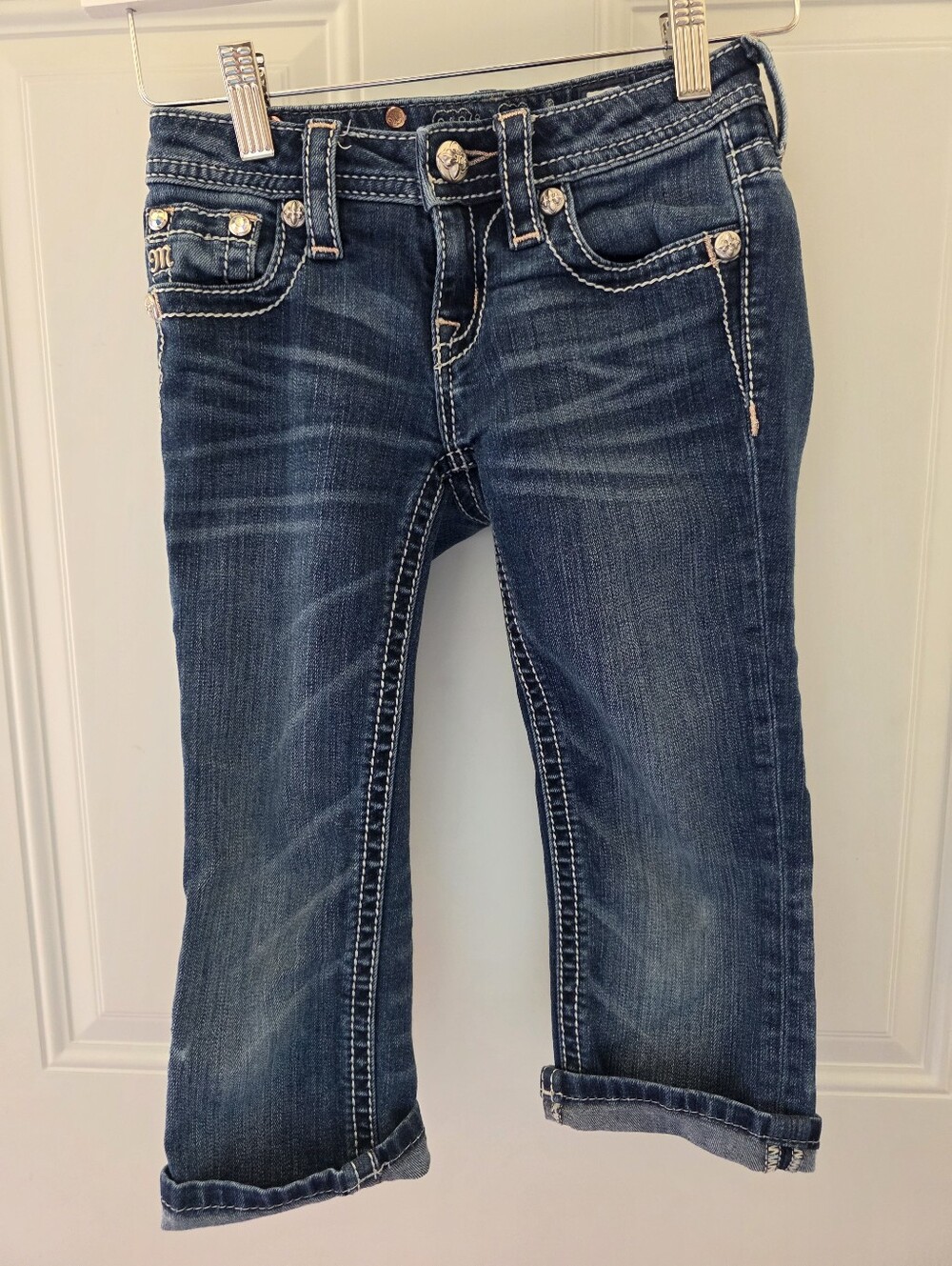 Girls Miss Me Cuffed Capri Size 8